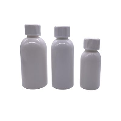Schermdruk 100 ml/200 ml250 ml HDPE witte lege medicijnfles met kinderbeschermingskap