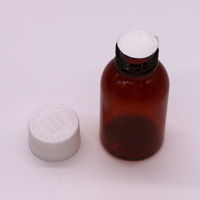 30 ml PET Amber Plastic Syrup Vloeibare Fles met Tamper Proof Screw Cap Body Material PET