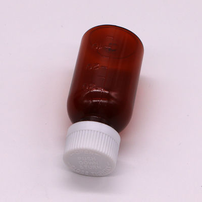 30 ml PET Amber Plastic Syrup Vloeibare Fles met Tamper Proof Screw Cap Body Material PET