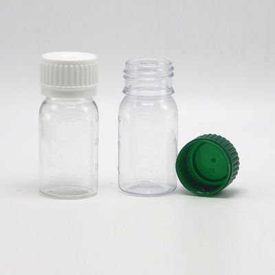 30 ml witte PET orale vloeistof fles met veiligheidskap en schermdruk