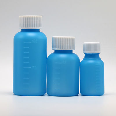 Industriële geneeskunde 60 ml HDPE-siroopfles Wit/blauw Ondraagbaar Anti-UV