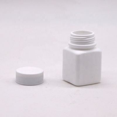 Industriële farmaceutische HDPE 30cc vierkant plastic pil capsule fles met schroefdop