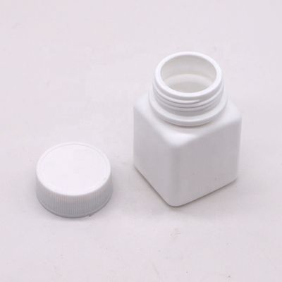 Industriële farmaceutische HDPE 30cc vierkant plastic pil capsule fles met schroefdop
