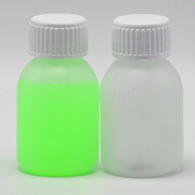 PE-siroopfles 60 ml / 2 oz in wit/blauw ondoorzichtige kleur voor aangepaste kleuropties