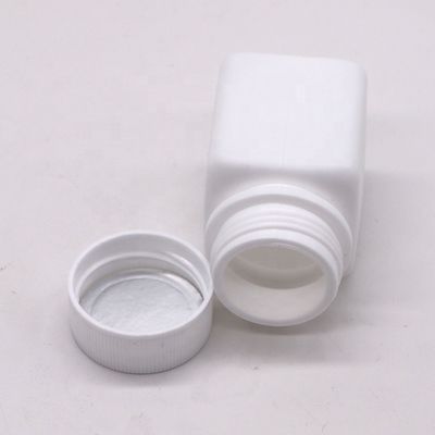Industriële farmaceutische HDPE 30cc vierkant plastic pil capsule fles met schroefdop