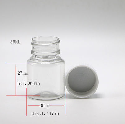 Geneesmiddelenverpakking 35 ml PET kleine plastic fles met aanpasbare kleurkappen