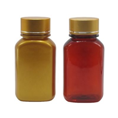 Aanpasbare kleur 150 ml PET vierkant platte plastic flessen met verschillende deksels