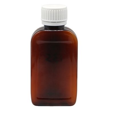 100cc PET Amber/Orange Maple Hoest siroop fles met CRC cap en warmte afdichting