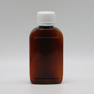 100cc PET Amber/Orange Maple Hoest siroop fles met CRC cap en warmte afdichting