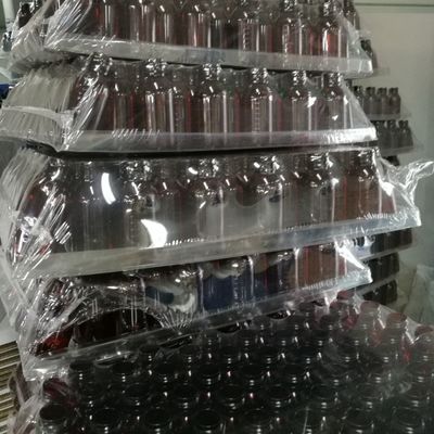 250 ml Amber PET vloeibare medicijnfles met schroefkap en apotheek medicijncontainer