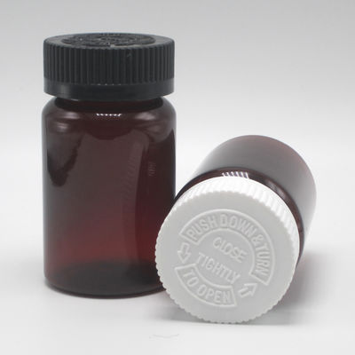 100 ml PET Amber Plastic Medicine Flask voor pil/vitamine/capsule kraag Materiaal PET
