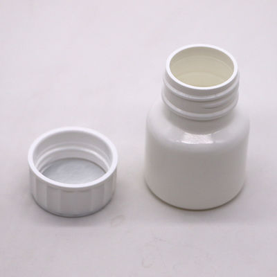 Gepersonaliseerd logo 30 ml PE witte pil medicatiefles met schroefdeksel hoge duurzaamheid