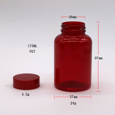 PET-plastic type 175ML/6OZ capsule tablet medicijnfles met CRC schroef flip top caps