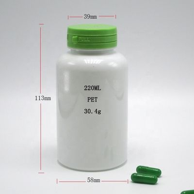220 ml PET witte ronde fles voor de gezondheidszorg Product Basismateriaal PET afscheurbaar deksel