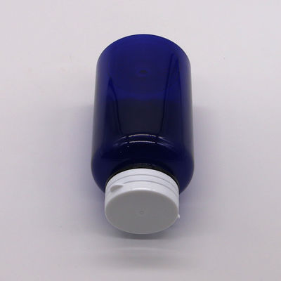 Materiaal van de kraag PET 200cc ronde plastic fles Medische container met makkelijk te trekken ringkappen