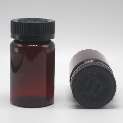 100 ml PET Amber Plastic Pill/Vitamine/Capsule Flasje met kinderbeschermingsdoek en schroefdop