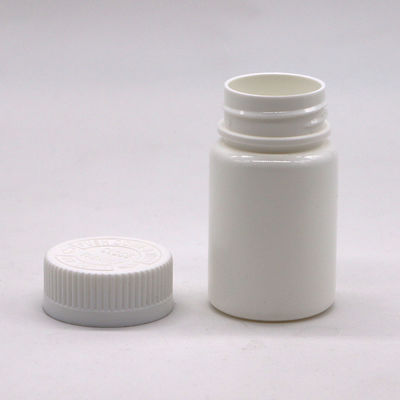 50 ml PE Ronde vorm HDPE Plastic Flask voor geneesmiddelen Vaste tablet Capsule opslag
