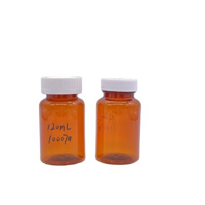Amber Color 120 ml PET-fles met witte schroefkap/ kinderafdekking 2780 stuks