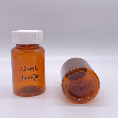 Amber Color 120 ml PET-fles met witte schroefkap/ kinderafdekking 2780 stuks