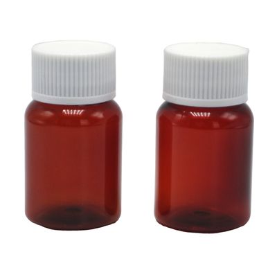 40 ml/1.3 oz Amber PET Pill Capsule Visolie Fles met zilveren aluminium schroefdop