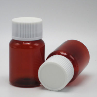 40 ml/1.3 oz Amber PET Pill Capsule Visolie Fles met zilveren aluminium schroefdop