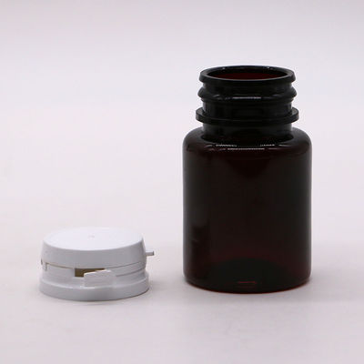 Persoonlijke kleur 50 ml Amber PET Pill Capsule Visolie Fles met afscheurbare dop/ schroefdop