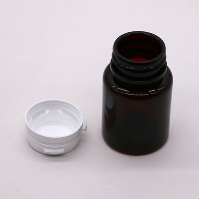 Persoonlijke kleur 50 ml Amber PET Pill Capsule Visolie Fles met afscheurbare dop/ schroefdop