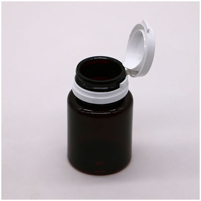 Persoonlijke kleur 50 ml Amber PET Pill Capsule Visolie Fles met afscheurbare dop/ schroefdop