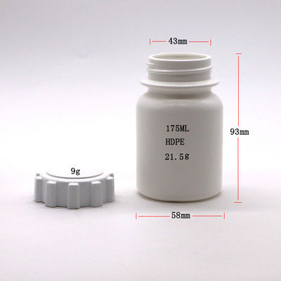 Medicines Solid Tablet Capsule Opberging 175 ml PE Plastic Flasje met Gear Cover