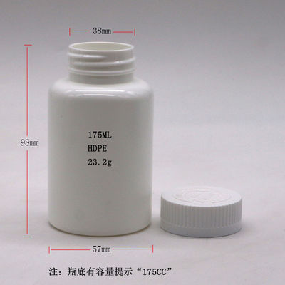 Gepersonaliseerd logo 175mL Ronde vorm PE Plastic Flask voor solide tablet capsule opslag
