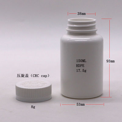 Overige geneesmiddelen 150 ml HDPE lege plastic fles met schroefdeksel en kinderbeschermende doppen