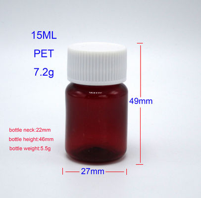 15 ml Custom Service PET Plastic Pill Flasje met Child Safety Cap Recycleerbaar BPA-vrij