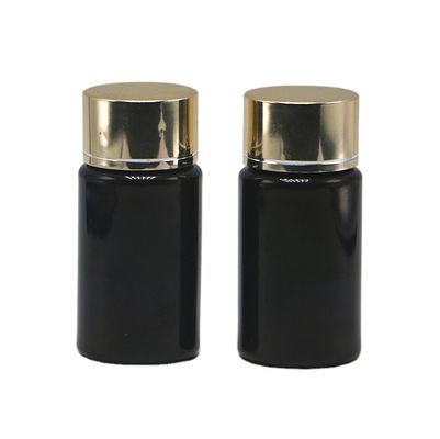 GMP 50ML PET Plastic Medicine Tablet Pill Flasje Container met Gold Silver Coating Cap