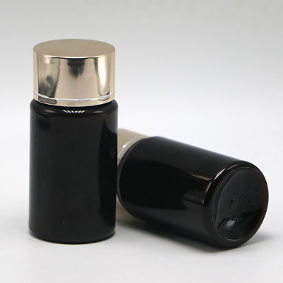 GMP 50ML PET Plastic Medicine Tablet Pill Flasje Container met Gold Silver Coating Cap