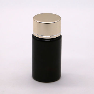 GMP 50ML PET Plastic Medicine Tablet Pill Flasje Container met Gold Silver Coating Cap