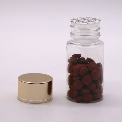 GMP 50ML PET Plastic Medicine Tablet Pill Flasje Container met Gold Silver Coating Cap