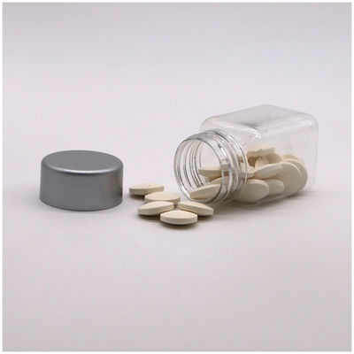 60 ml PET Plastic Vierkante Flessen met Plastic Schroef Cap voor Tabletten Pillen Capsule