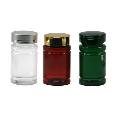 80 ml PET-pillen medische fles met aangepaste kleur en gouden zilveren bekleding