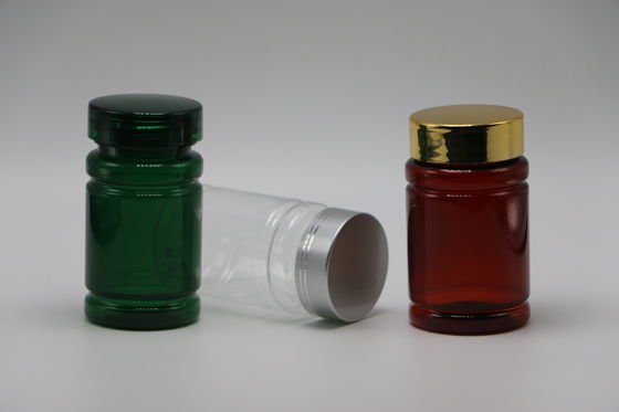80 ml PET-pillen medische fles met aangepaste kleur en gouden zilveren bekleding