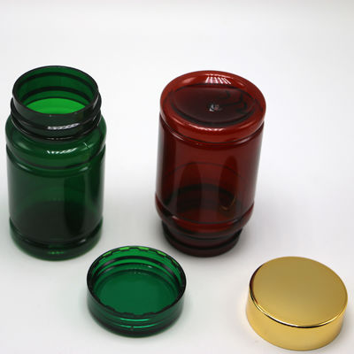80 ml PET-pillen medische fles met aangepaste kleur en gouden zilveren bekleding