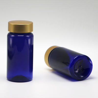 100 ml PET aangepaste kleur Steriele hervulbare medicijnen Plastic fles voor pillen Tablet Capsule met goud coating cap