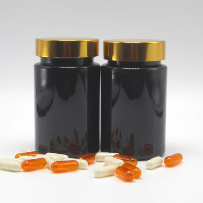 Basismateriaal PET 120 ml Zwarte Plastic Flasje voor Supplement Pillen Capsule Geneeskunde