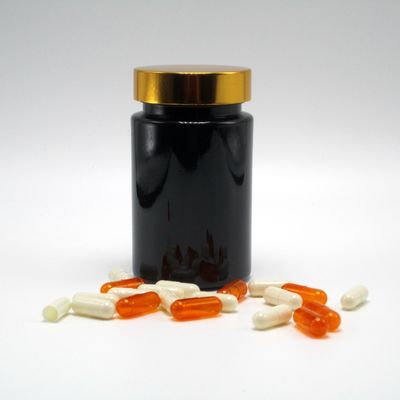 Basismateriaal PET 120 ml Zwarte Plastic Flasje voor Supplement Pillen Capsule Geneeskunde