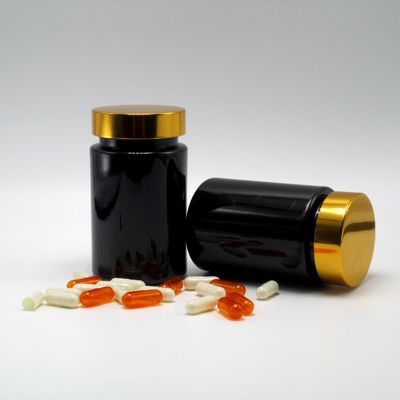 Basismateriaal PET 120 ml Zwarte Plastic Flasje voor Supplement Pillen Capsule Geneeskunde