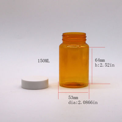 Gratis monsters 150 ml/cc PET Plastic Orange Flasje voor geneesmiddelen Pillen Supplement Flasje
