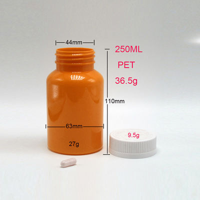 Verscheidene kleuren 300 ml PET-drugkwaliteit lege medische plastic fles voor tablet capsule supplement