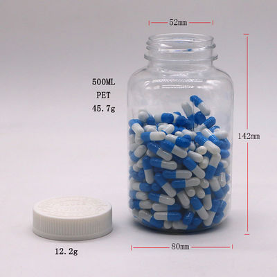 500 ml Plastic PET-medicijnvat met schermdruk en kinderbeschermde dop