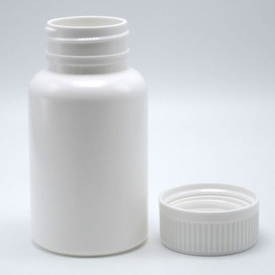 Kinderwaardig Deksel Ronde PE Plastic Flasje voor solide tablet Capsule opslag 150mL Wit
