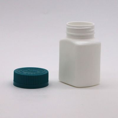 Medicatieopslagdoos 95 ml Vierkante HDPE Plastic Flask Jar voor solide tablet capsule