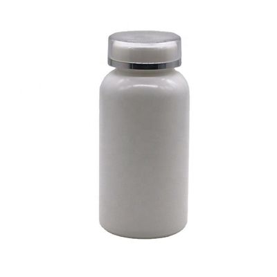 200 ml ronde vorm HDPE plastic fles voor het opslaan van pillen met flip over deksel en PE materiaal